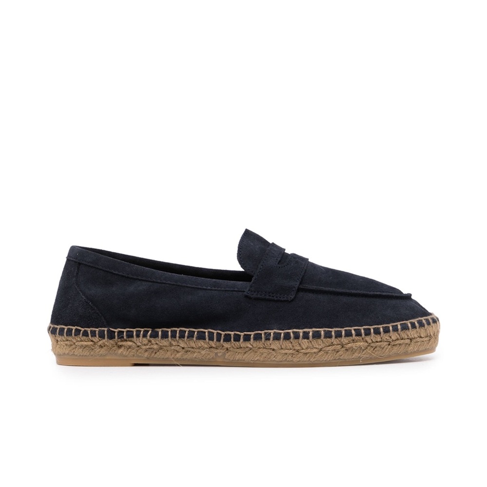 Castañer NEW Men’s Navy Blue Suede Penny Loafer Espadrille Size 44